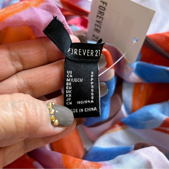 Forever 21 Women Small Dress Tunic NWT Artsy Floral Boho Shift Relax - Picture 8 of 9